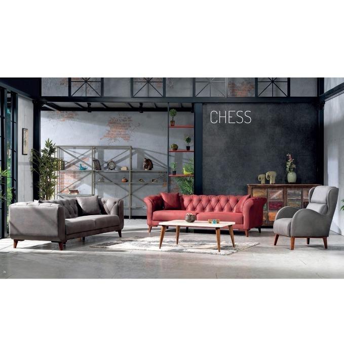 Luksusa viesistabas samta dīvāna komplekta mēbeles ar osmaņu