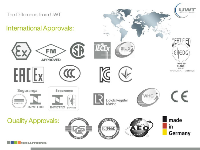 Aprovação internacional de produtos UWT